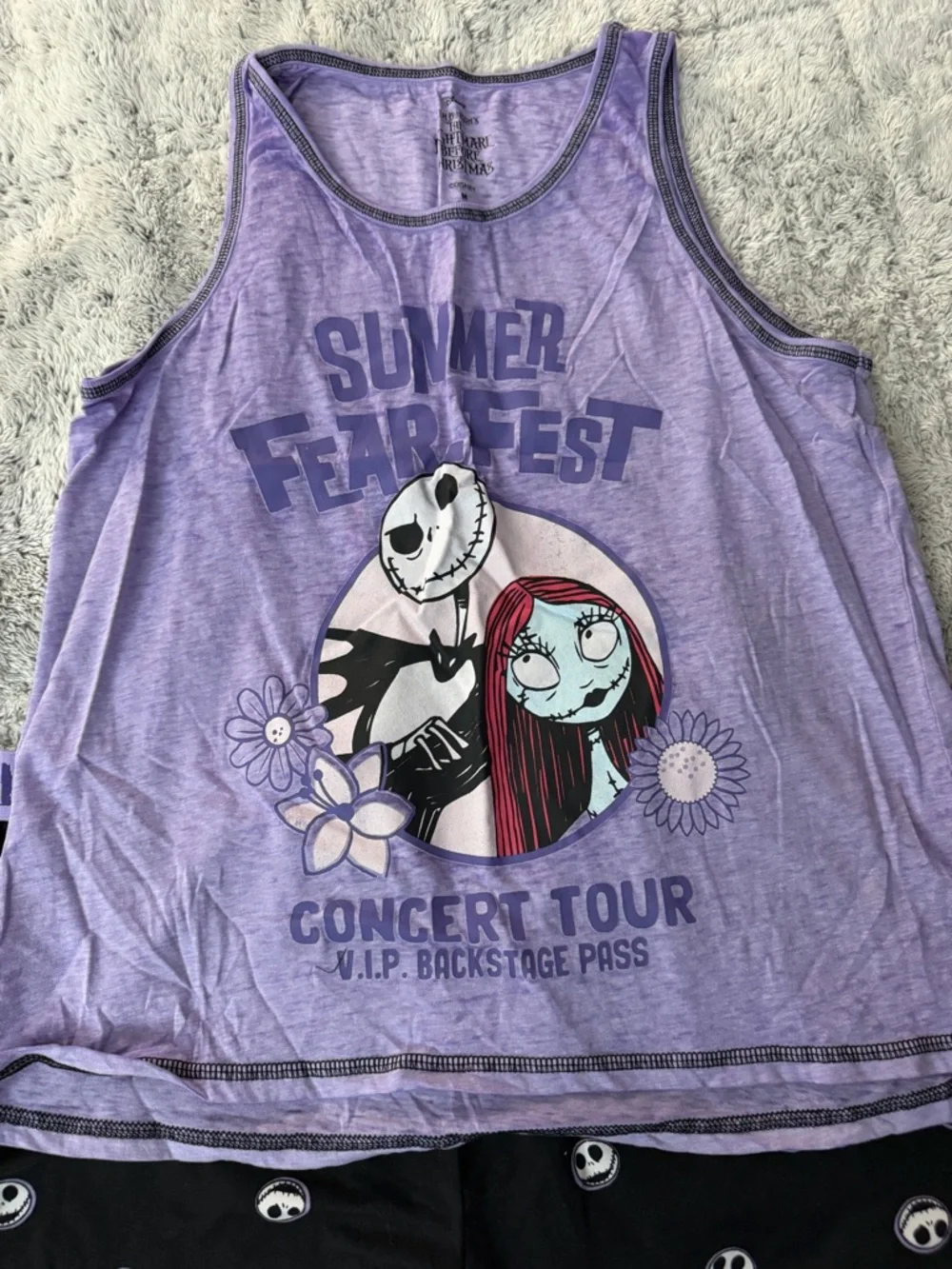The Nightmare Before Christmas Purple Tank & Black Shorts Sleep Set - Picture 5 of 7